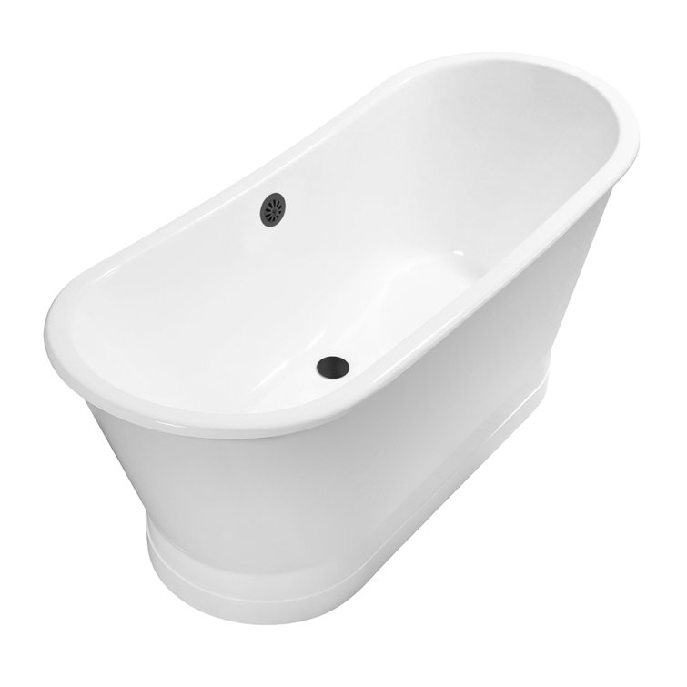 StreamlineBath 67" x 27" Freestanding Soaking Porcelain Enameled Cast